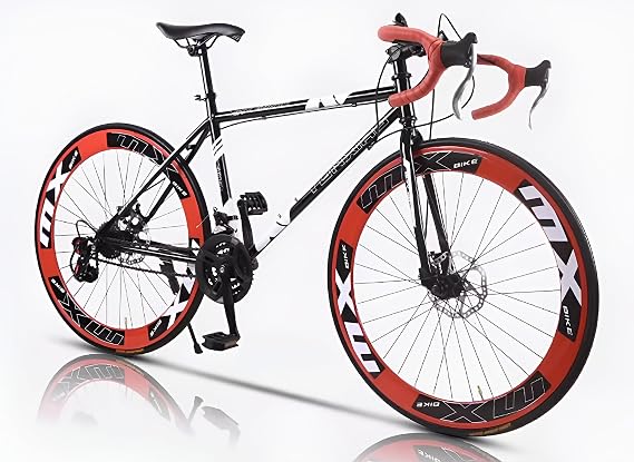 Road Bicycle, 26 inch, Commuting to Work 24 Speed Complete Car, Lightweight, Double Disc Brake, Variable Speed Fixed Gear Bike, Adult Road Racing