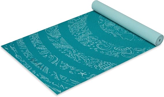 Gaiam Yoga Mat Classic Print, 4mm Non-Slip Mat