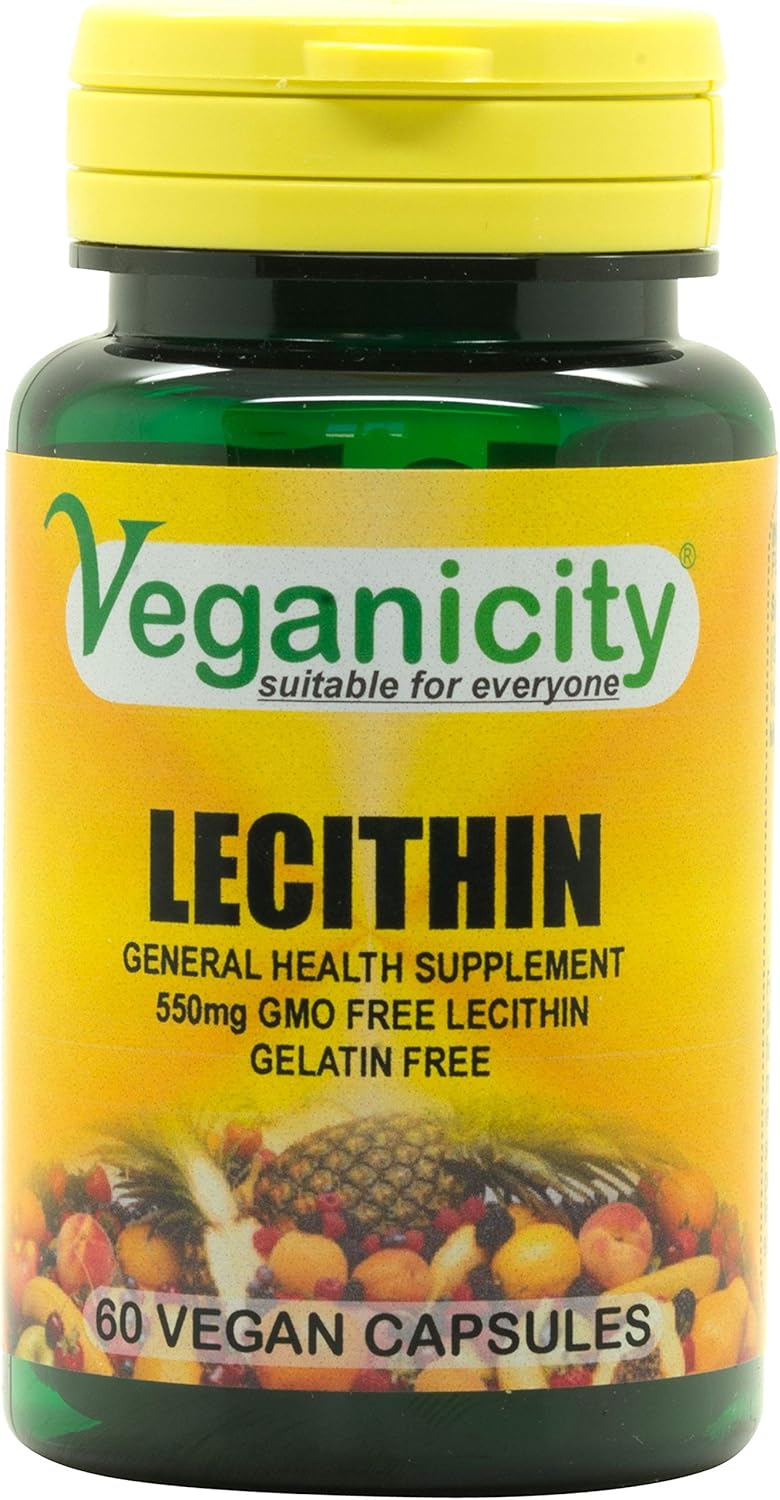 Lecithin 550mg : Memory Plant Supplement : 60 Capsules, in a Planet-Friendly 99% Recycled Pot