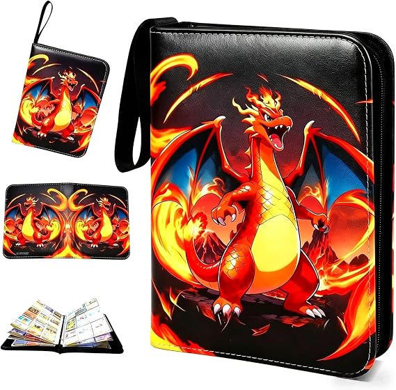 9 Pocket Trading Card Binder with Zipper, 50 Removable 9-Pocket Pages, 900-Card Capacity Collection Album