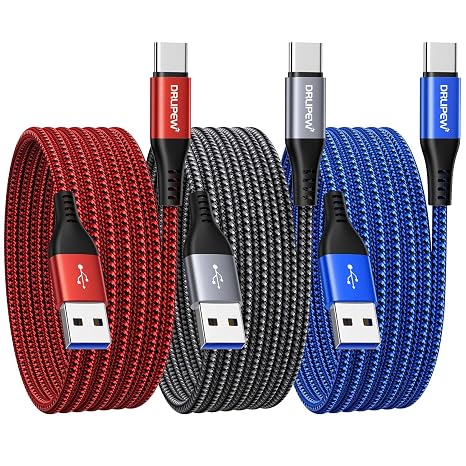 USB C Charger Cable 3Pack 3M/10FT,USB Type C Fast Charging Cable Braided