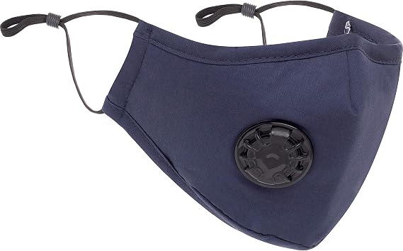 Cloth Mask Grey - with PM 2.5 Reusable, Washable Cotton Face Mask - 3 Pieces with 2 Filters - Adjustable Ear Bands