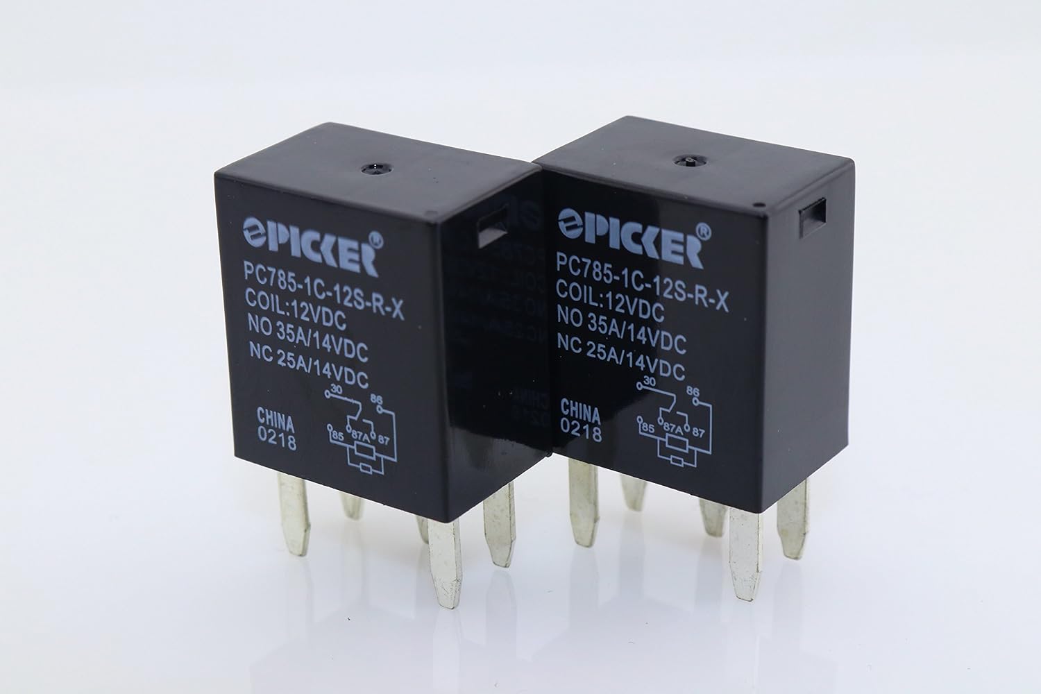 x2 PC785-1C-12S-R-X-2 | 5 Pin, SPDT 12VDC Coil, 35Amp, ISO 280 Sealed Automotive PlugIn Relay, wResistor | Cross: Song Chuan 301-1C-S-R1-12VDC, Omron G8V-1C7-R-DC12 & G8V-RH-1C7T-R-DC12