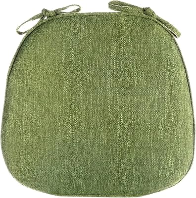 Kitchen Chair Cushions Set of 2 with Ties, Dining Chair Cushions U Shaped, Non Slip Chair Pads for Dining Chairs, Durable Breathable Dining Room Chair Cushions Green