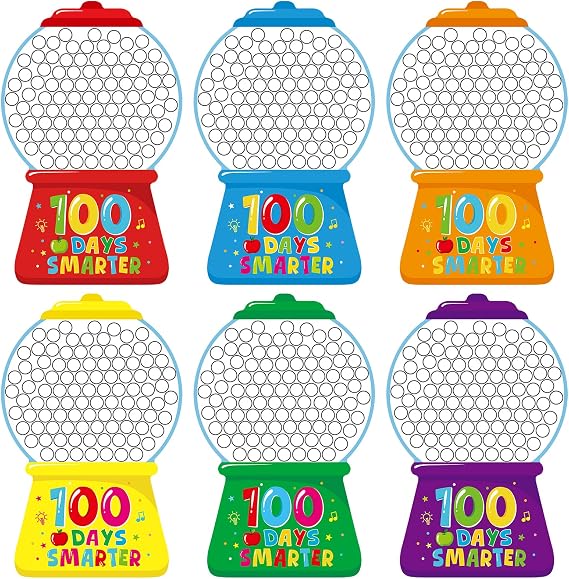 36Pcs 100th Day of School Gumball Machine Paper Crafts,100 Days Smarter Cutouts for 100 Days of School Celebration Party Supplies Classroom Activities Supplies