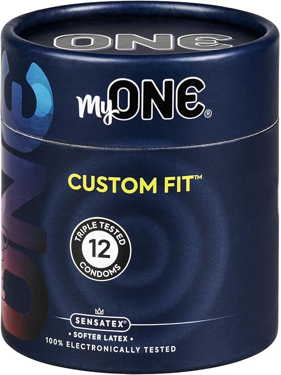 MyONE Custom Fit Large Sized Condoms | Tailored Width & Length | Max Pleasure | Triple Tested Softer Latex | Lubricated | Nontoxic, Vegan, Non-GMO | 60H: Width 60 mm (60), Length 181 mm (H)