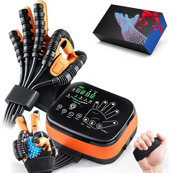 6th-Gen Rehabilitation Robot Gloves for Stroke Recovery Finger Hand Exerciser Equipment Hand Function Rehabilitation Glove, Mirror Training & Multi-Mode for Home