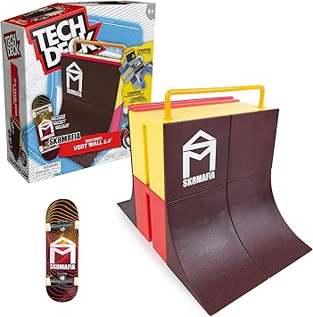 Tech Deck - Finger Skate - Starter Set X-Connect SK8MAFIA Green Wall Skatepark 100% Customisable to Build and Personalise + 1 Exclusive Finger Skateboard - Mini Skateboard - Toy
