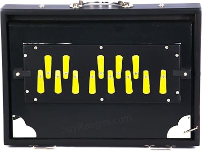 Shruti Box, Maharaja Musicals, Professional Shruti Box, Black, Long Sustain, 13 Notes, 13 x 9.5 x 3 Inches, With Bag, Sur Peti Surpeti, G to G Tuned, Shruthi Box PDI-656