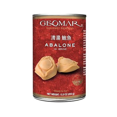 GEOMAR Golden Abalone in Brine - Product of Chile - Ready-to-Eat Seafood - 6 Pieces per Can 15.9 oz