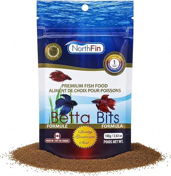 Northfin Betta Bits Fish Food, Slow Sinking Pellets, 1mm, 100g