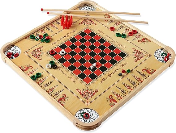 Carrom Board Game Set Large Board Games for Adults & Children Over 85 Board Games for Family Game Night All in One Board Game Set
