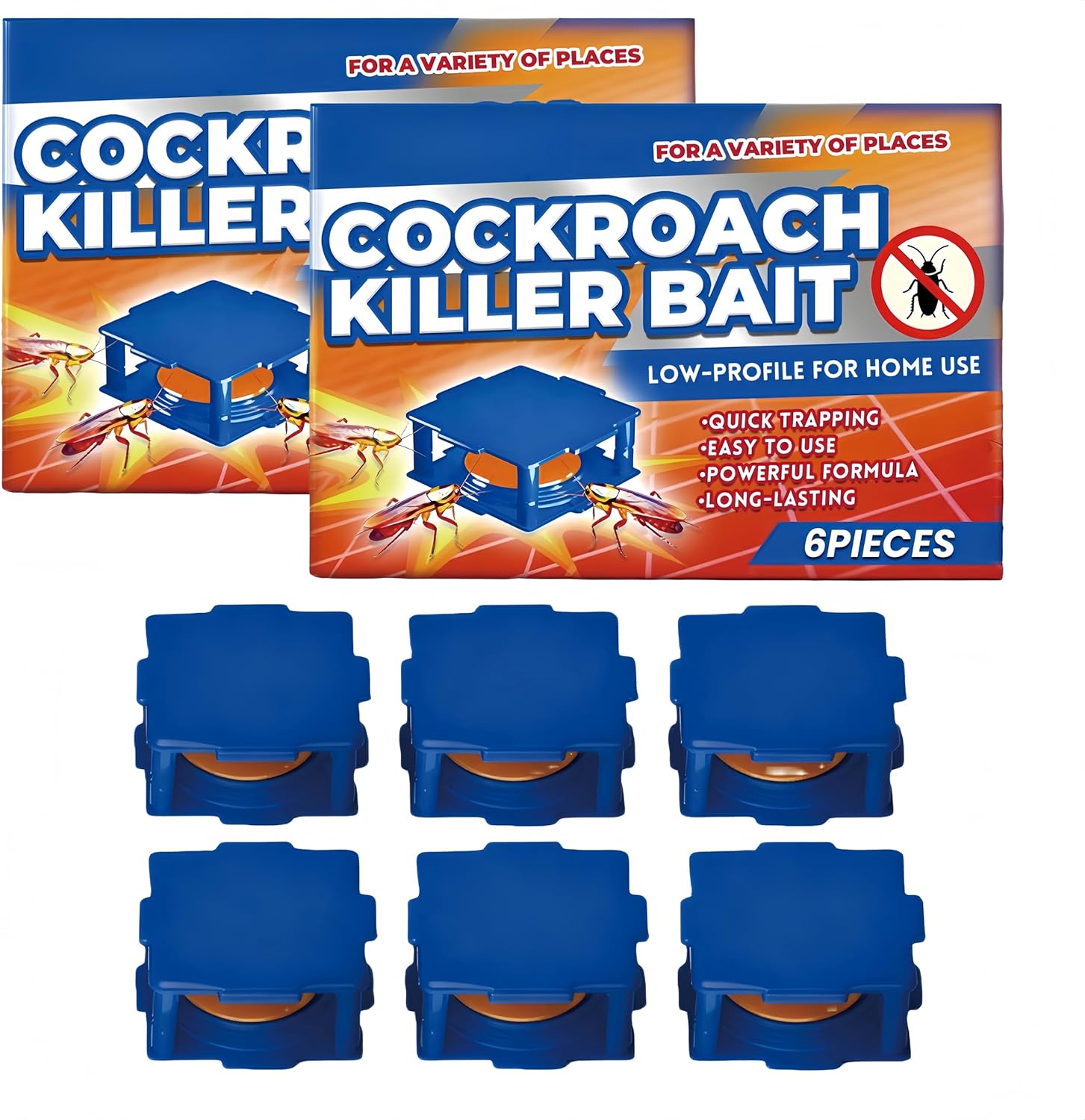 Cockroach Killer Bait,Roach Repellent Enduring Effect Roach Bait Stations Roach Cockroach Killing Traps For Indoor/Outdoor Tool Use (2 pack) 