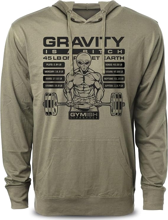 Gymish Lifestyle Defy Gravity Bodybuilding Graphic Hoodie Weightlifting Essentials Gym Hoodie