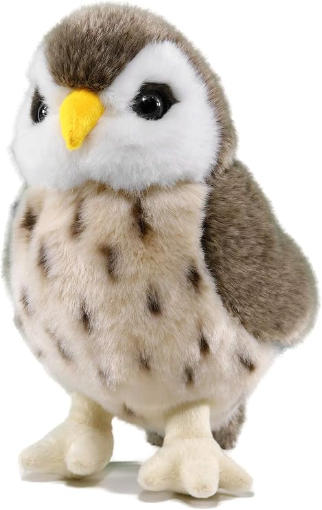 Ice King Bear Owl Stuffed Animal Luminous Eyes, Cute Plush Toy 10 Inches