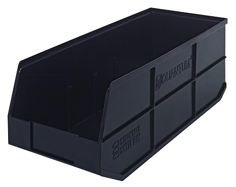 FSE 373-SSB483BKCS Shelf Bin, Stackable, 20-1/2"L x 8-1/4"W x 7"H, Polypropylene, Black, autoclavable up to 250F, Made in USA