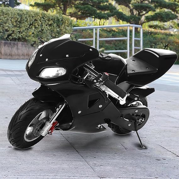 50CC 2-Stroke Gas Mini Motorcycle for Kids, 30MPH Pocket Rocket Bike