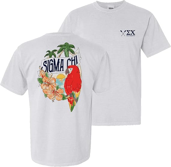 Sigma Chi Fraternity Greek Comfort Colors Tropical Tee