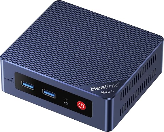 Beelink Mini PC, EQ13 16GB DDR4 500GB SSD, Intel Alder Lake-N100 up to 3.4GHz, Dual LAN Mini Computer, WiFi 6, BT5.2, USB3.2, 4K@60Hz Dual Display, Home Server/Network Firewall Support