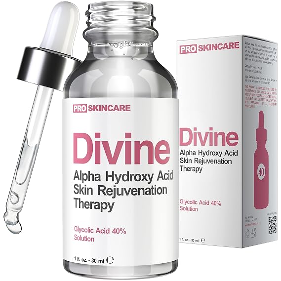 Glycolic Acid Peel 40% Professional Chemical Peel for Face at Home - Intense Alpha Hydroxy Acid Skin Peel For Acne Scars, Collagen Boost, Wrinkles Fine Lines - Liquid Exfoliant Face Peel Mask, 1 Fl Oz