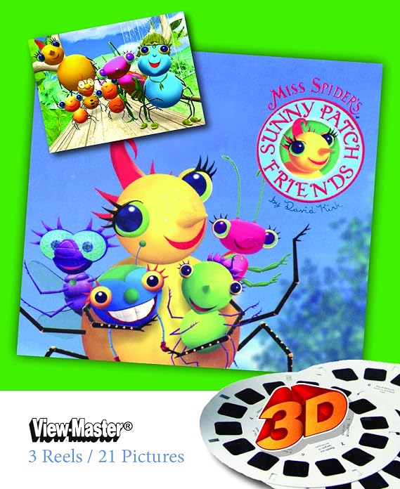 3Dstereo ViewMaster - Miss Spider's Sunny Patch Friends - 3 Reels - 21 3D Images - Manual Operation - Indoor Use - Ages: Child - No Batteries Required