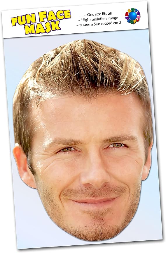 Party People 1 x David Beckham - Celebrity Face Mask - Ready To Wear - David B