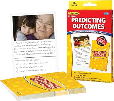 Edupress Reading Comprehension Practice Cards, Predicting Out, Yellow Level EP62993