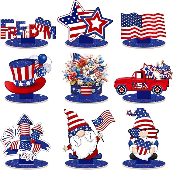 Namalu 18 Pcs 250th Patriotic Table Centerpieces, 4th of July Decor