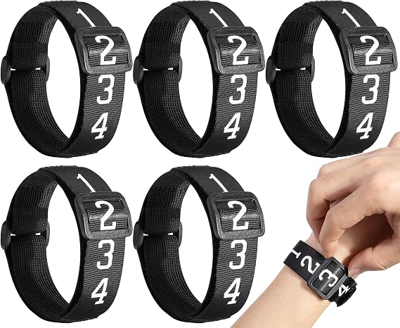 Watayo Football Referee Gear- Nylon Football Numbered Wrist Down Indicator-Professional Football Referee-Football Yard Markers for Head Linesman Umpire Equipment (Black)