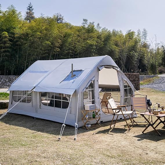 Air Tent Inflatable Camping with Air Pump Inflatable Tent 6-8 People Big Air House Tent Easy Setup Large Family Tent Inflatable Camping Tent Glamping Tents