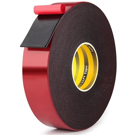 LLPT Double Sided Foam Tape 1 Inches x 50 Ft (T004A) | Strong Bonding, Waterproof & Weatherproof, Repositionable for Fill Gaps Attach Bond and Mount Uneven Or Textured Surfaces