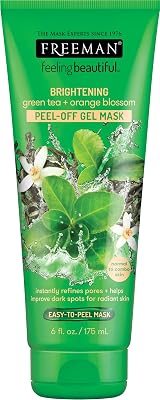 FREEMAN Facial Gree TeaOrange Blossom PeelOff Gel Mask Ounce 175ml, Orange, 6 Fl Oz 46105-GLB-OS-01