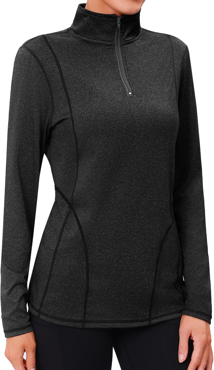 Terecey Women's Long Sleeve Sports Tops 1/4 Zip Gym Tops UPF 50+ Quick Dry Running Shirt Lightweight UV Sun Protection Workout Top for Golf Cycling Fitness Yoga