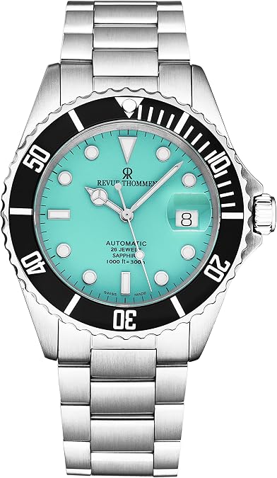 Revue Thommen Men's 'Diver' Green Dial Stainless Steel Bracelet Automatic Watch 17571.2131