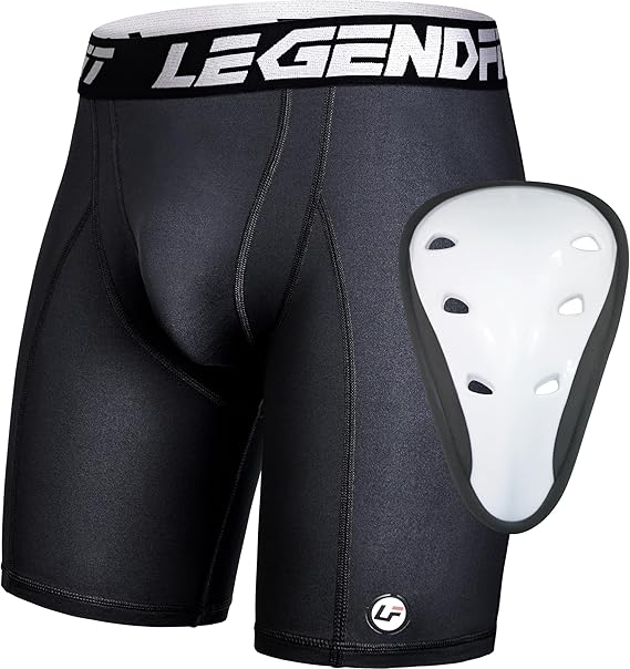 Men Baseball Compression Straps Shorts with Athletic Cup