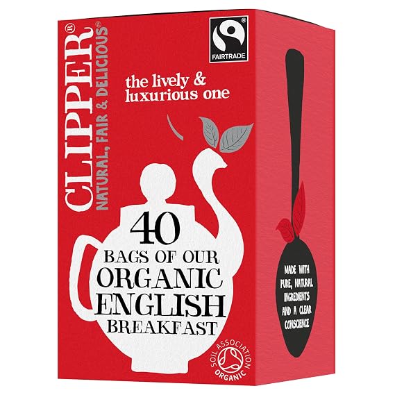 CLIPPER TEA Organic English Breakfast Tea, 40 CT
