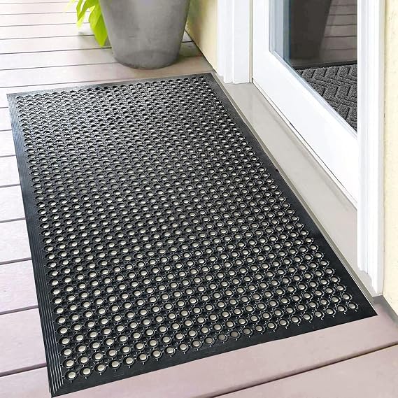Uniboho Commercial Heavy Duty Rubber Floor Mat for Outside Non Slip 20 x 31