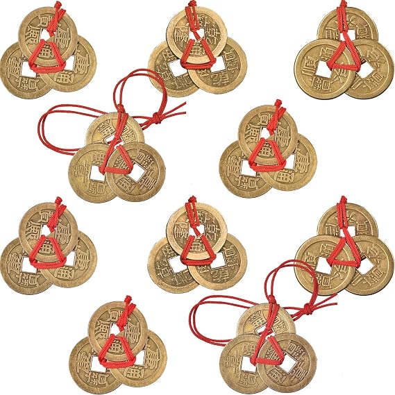 Boao Chinese Fortune Coins Feng Shui I Ching Good Luck Coins, 10 Pieces