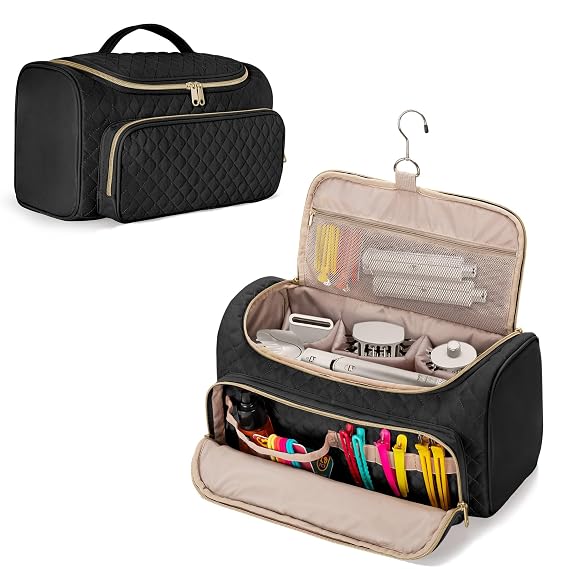 Fasrom Travel Carrying Case Compatible with Shark FlexStyle HD430/HD435 | Organizes Styling Attachments and Hair Tools, Padded Protection, Compact Design for Travel, Empty Bag Only, Black