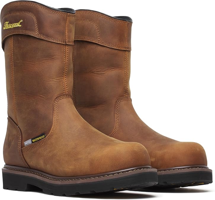 Thorogood Jobsite Series WP 11" Crazy Horse Comp Round Toe I-MET | I-MET2, Metatarsal Protection [F2413], Non-Metallic, Full-Grain Leather, Rubber/EVA Outsole