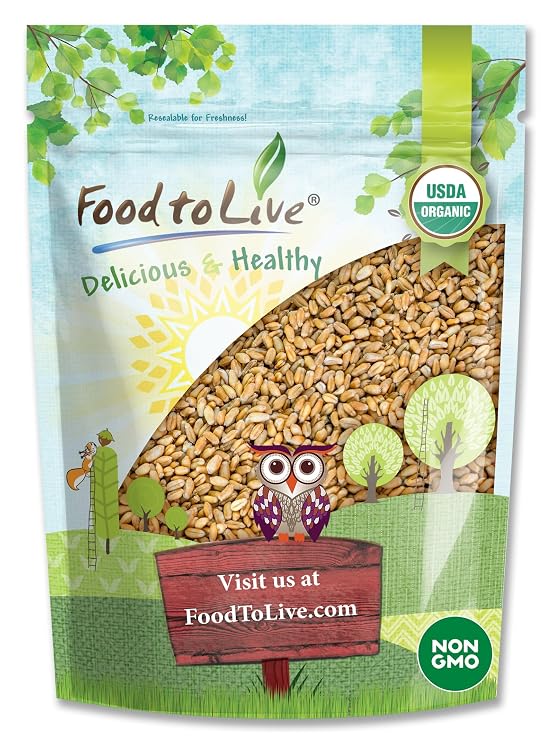 Food to Live Organic Hulled Barley, 2 Pounds Non-GMO, 100% Whole Grain, Kosher, Vegan, Bulk. Suited for Home Brewing, Grinding. High in Fiber. Great for Chili, Hot Cereal, Salads, Soup.
