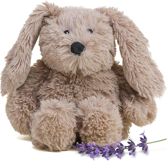 warmies Junior Microwavable & Weighted Stuffed Animal, Brown Bunny - Plush for Warmth & Freezable Cooling Relief - Weighted Stuffed Animals for Adults & Children (Boys, Girls, Babies & Toddlers)