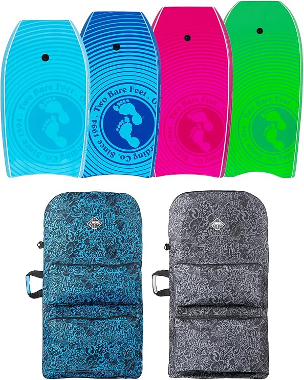 Two Bare Feet Lagoon Double Bodyboard and Boardbag Package - 33" 37" 41" 42" 44" Bodyboards for Adults & Kids