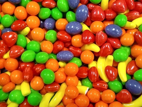 Fresh Assorted Orange Banana Strawberry Grape Apple Sweet Hard Candy 1.5lb