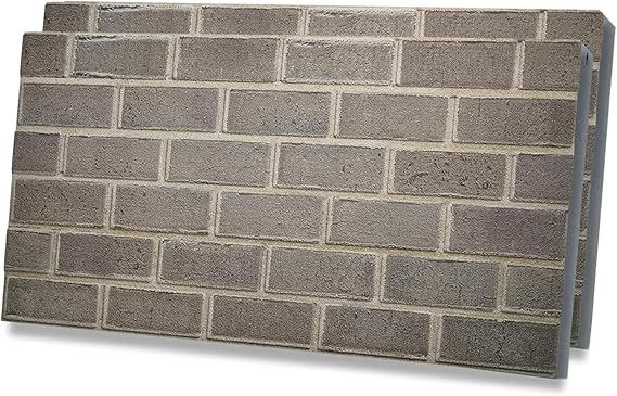 3D Faux Brick Wall Panels Lightweight Styrofoam Cladding for Interior & Exterior Use | DIY Decorative Panels | 2 Pack (40"x20") | Ideal for Living Room, Kitchen, Outdoor Walls Silverstone