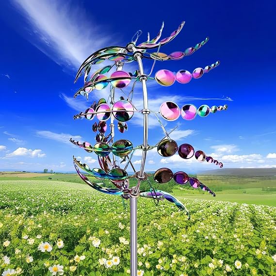 Magical Metal Windmill, Wind Spinners for Yard Garden, Outdoor Spinners, Windmill for Yard, Wind Sculptures & Spinners for Yard Garden Patio Decoration (1PCS Colorful)