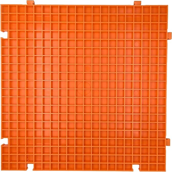 Stained Glass Cutting Mat, Solid Bottom Plastic Grid, Orange, 1 Pack