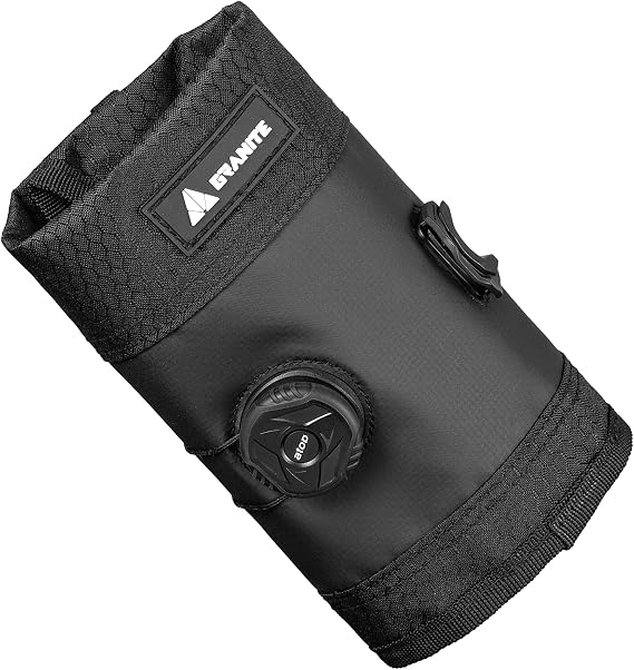 Granite Quiver Bike Saddle Bag, Dial Lock System, Dropper Friendly | ratchet under-seat mount, nylon, three compartments, zipped pocket, holds tube and tools, 65g, MTB road and gravel use