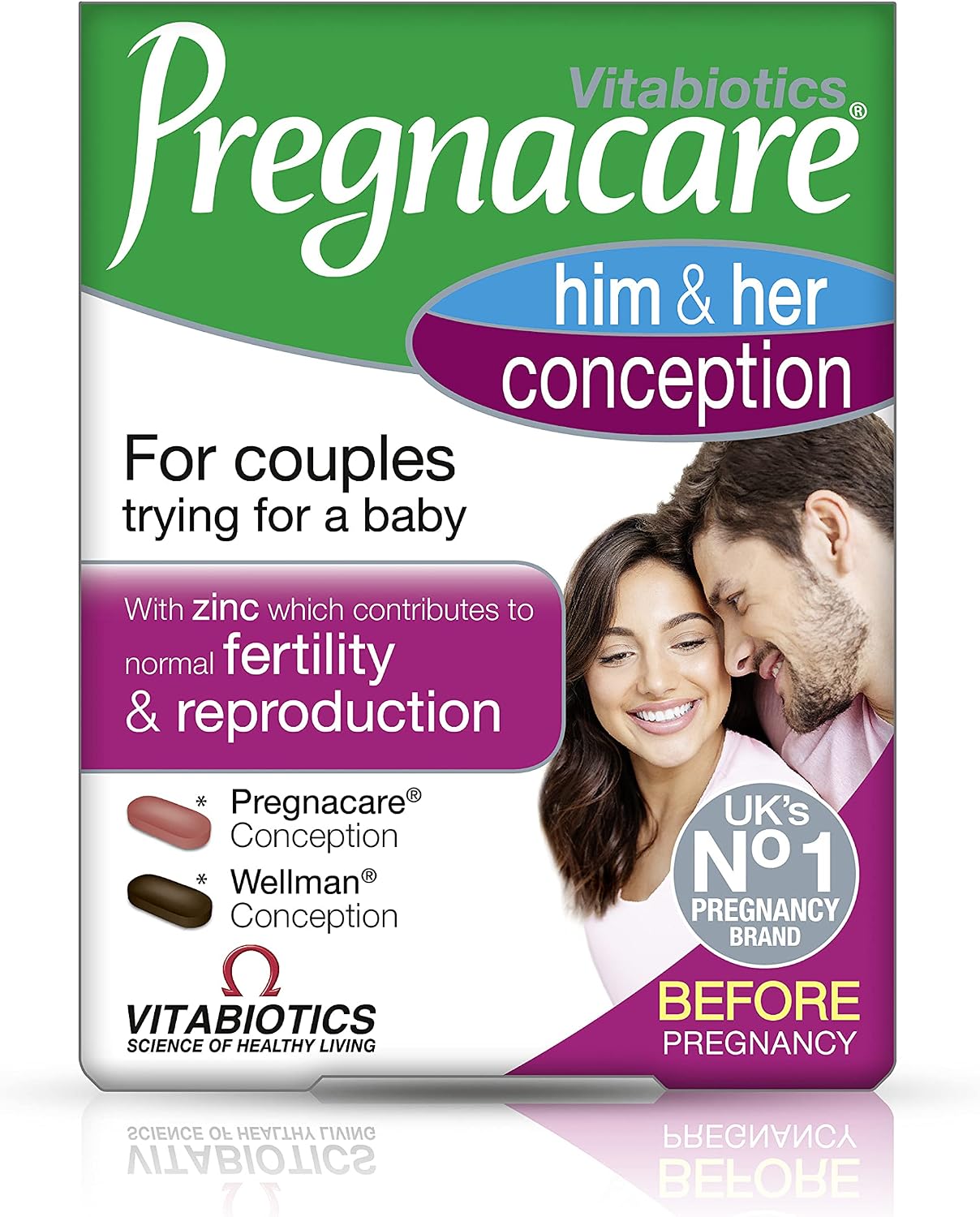 Pregnacare Conception Support for Couples - Pregnancy Vitamins - UK's No.1 Pregnancy Brand. Greater Prenatal Care for Women, Supplement with Added Omega-3 DHA for Normal Brain and Eye Development
