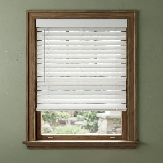 Lumino 2" Faux Wood Blinds - Textured Slat, 50.5" W x 48" L White